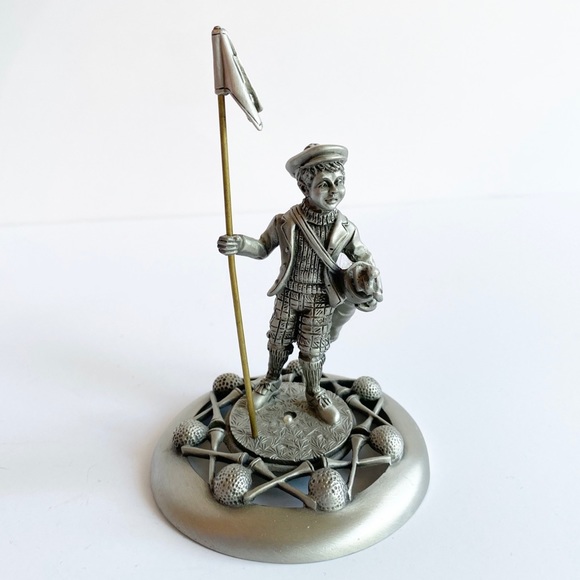 Fort Pewter Golfer With Golf Clubs Lid Jar Topper - Picture 2 of 8